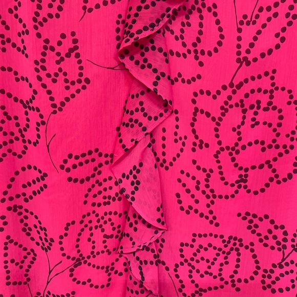 Karl Lagerfeld Paris Sleeveless Ruffle Polka Dot Floral Printed Dress Size 6 - Picture 6 of 6